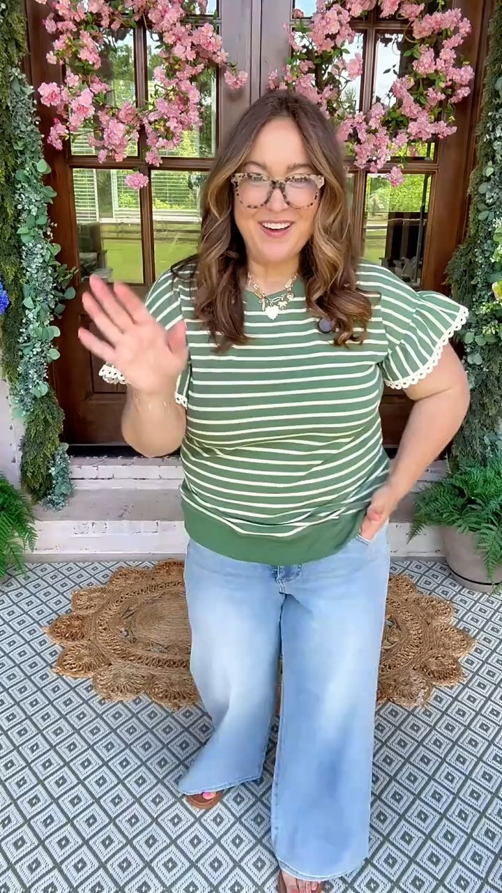 SHEWIN Women Summer Loose Fit Tops Trendy Rib Knit Stripe Shirt Business Dressy Casual 2026, Cute Summer Shirt 

 #LTKootd #LTKActive #LTKSaleAlert