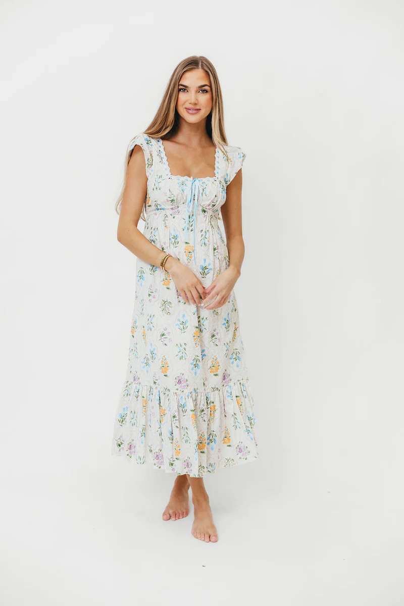 Chala Maxi Dress in Cream Floral | Worth Collective