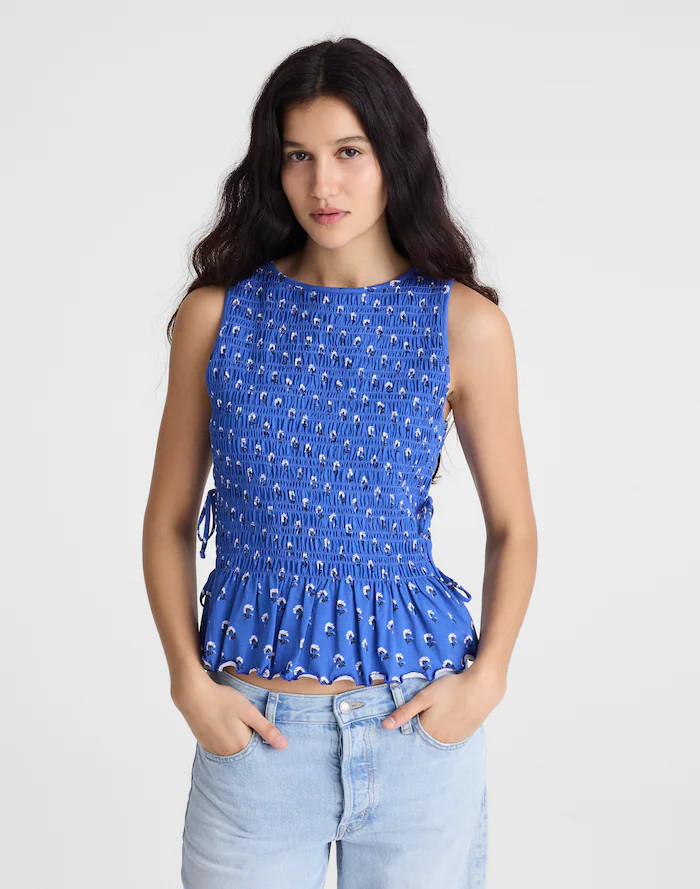 Side-Tie Smocked Tank | Madewell