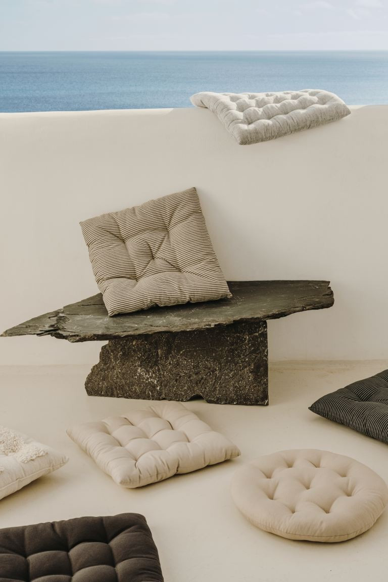 Striped Cotton Seat Cushion | H&M (US + CA)