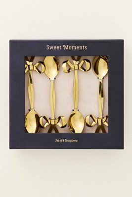 Benedita Stainless Steel Bow Teaspoons, Set of 4 | Anthropologie (US)