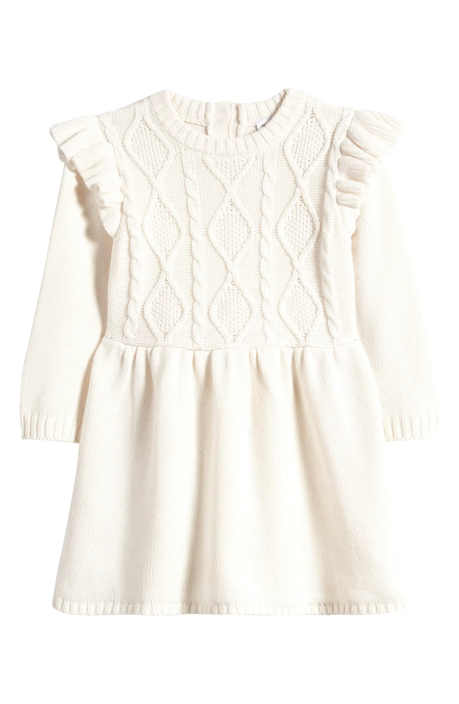 Nordstrom Ruffle Cable Stitch Sweater Dress | Nordstrom | Nordstrom