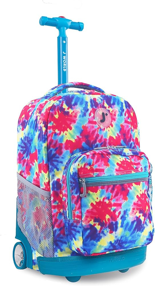 J World New York Sunrise Kids Rolling Backpack for Girls Boys Teen. Roller Bookbag with Wheels, T... | Amazon (US)