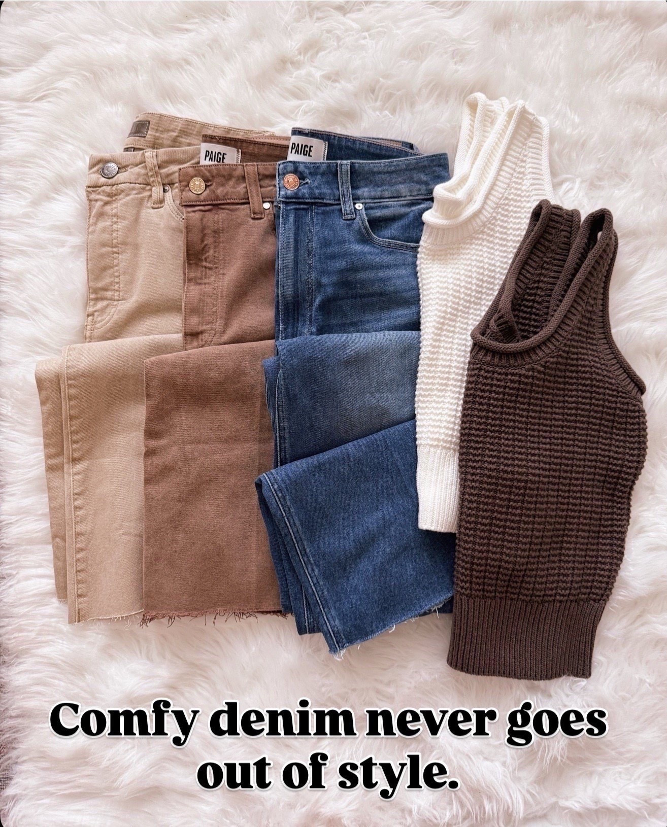 Comfy denim pairs effortlessly with neutral knits for an easy everyday look.

Sunsets and Stilettos fall denim neutral outfits casual fall style Paige jeans cozy essentials

#LTKSeasonal #LTKOver40 #LTKmomlife