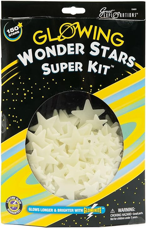 Great Explorations: Wonder Stars Super Kit, Glow In The Dark Ceiling Stars. 150 Pieces In 4 Sizes... | Amazon (US)