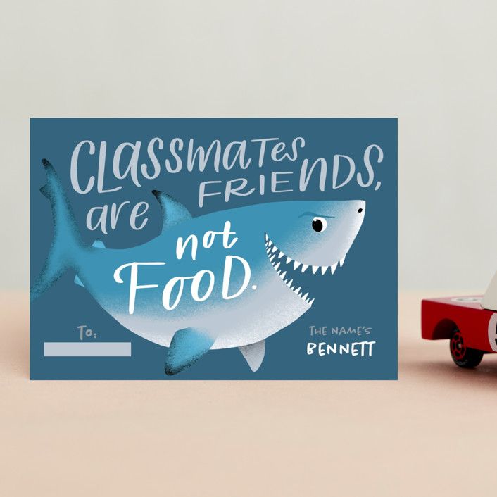"Disney and Pixar's Finding Nemo Friends Not Food" - Customizable Classroom Valentine's Day Cards... | Minted