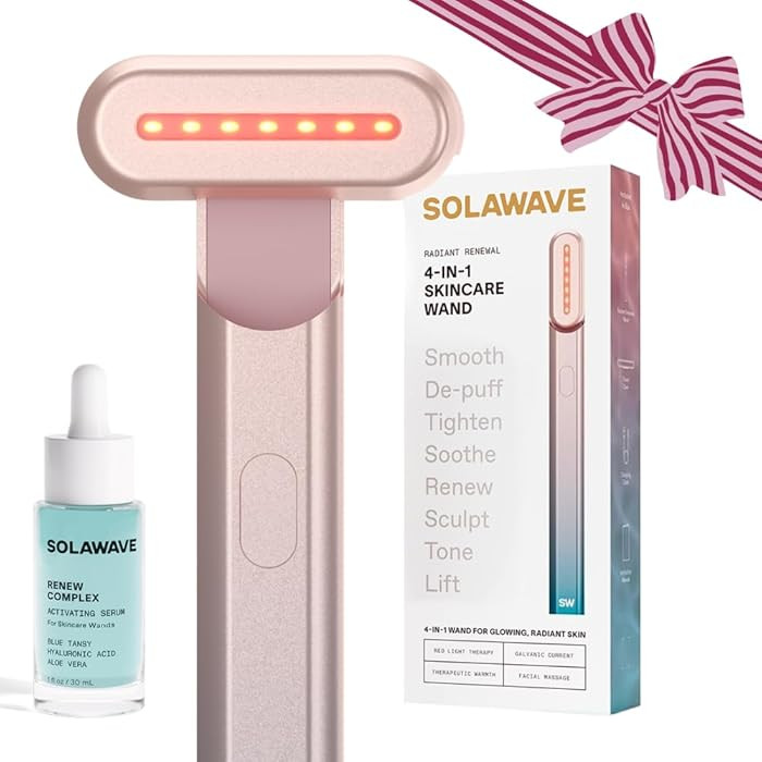 Solawave 4-in-1 Radiant Renewal Red Light Therapy Wand & Renew Complex Activation Serum | Beauty ... | Amazon (US)