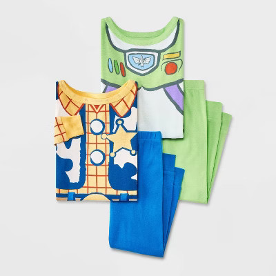 Toddler Boys' 4pc Snug Fit Toy Story Cotton Pajama Set - Green 3T | Target