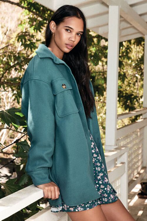 Oversized Button-Front Shacket | Forever 21 (US)