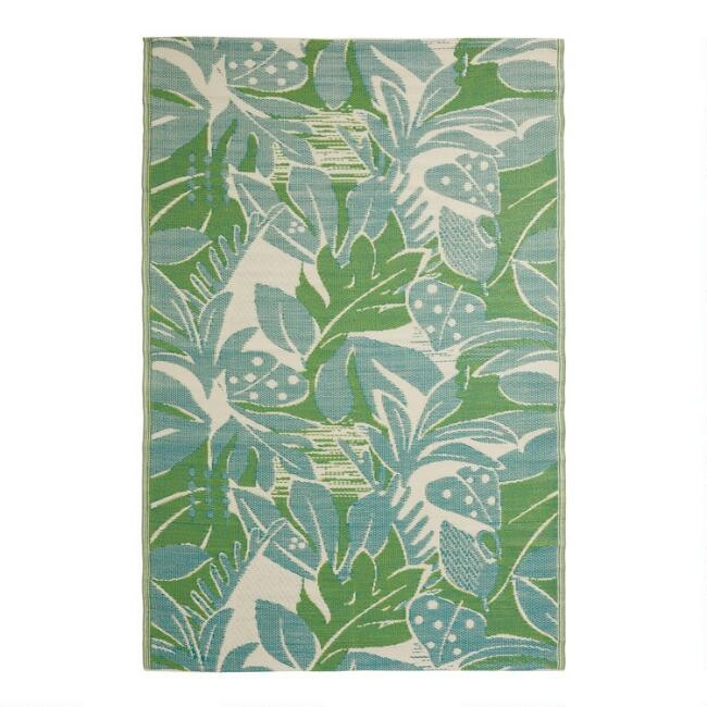 Green Tropicalia Reversible Indoor Outdoor Rio Floor Mat | World Market