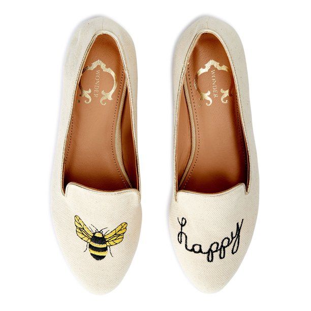 C. Wonder Women's Bee Embroidered Smoking Flats | Walmart (US)