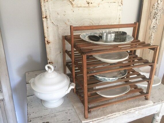 Antique French Wood Pie Rack// French Plate Rack// French Pie Rack// French Vintage Plate Stand//... | Etsy (US)