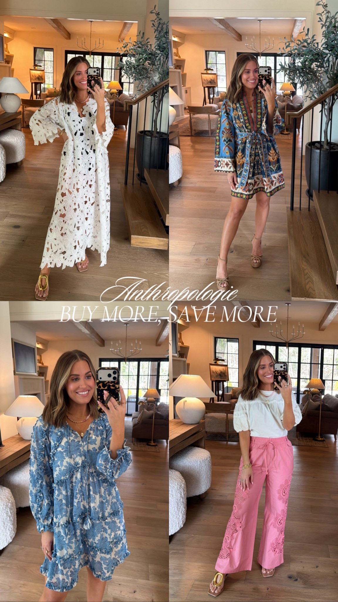 Anthropologie is having an insane Buy More, Save More sale right now— for a limited time only!! (No end date listed). Save $50 off $150+, $100 off $300+, and $150 off $500+. 

I feel like it’s really easy to spend $150 there (since most dresses alone cost that) and you’ll get $50 off sutomatically in your cart! Sharing some of my favorite styles, including some new things I recently bought as well!  Great time to shop for vacation outfits, swimsuits, summer events, etc! 

#LTKSaleAlert #LTKootd #LTKTravel
