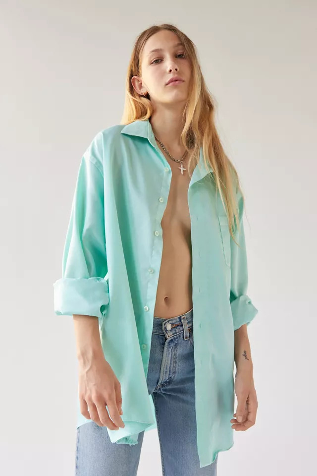 Urban Renewal Recycled Overdyed Pop Color Button-Down Shirt | Urban Outfitters (US and RoW)