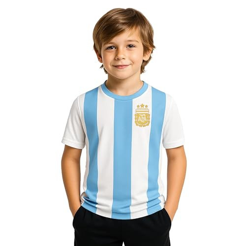 Icon Sports Officially Licensed Argentine Football Association Game Day Shirt - Unisex Kids - AFA321GD White YXL | Amazon (US)