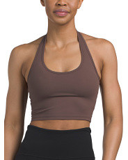 Skn Jada Cropped Halter Tank Top With Bra Inside | Workout Tops | Marshalls | Marshalls
