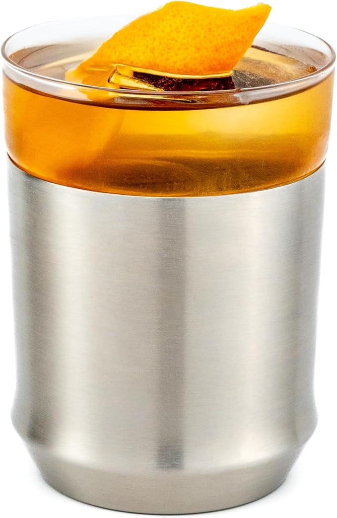 Elevated Craft Hybrid Cocktail Glass Premium Vacuum Insulated Steel Base with Removable Glass Ins... | Amazon (US)