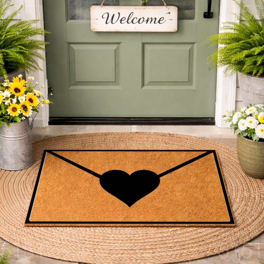 Heart Envelope Doormat, Welcome Mat, Love Letter Entry Rug, Anniversary Gift, Wedding Gift, Valen... | Etsy (US)