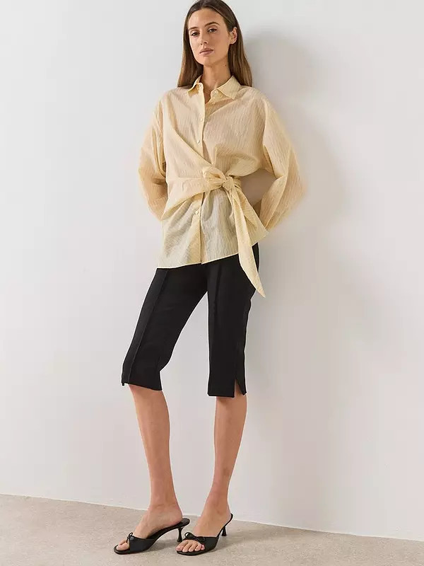 Mango Stripped Knot Shirt - Yellow | Very (UK)