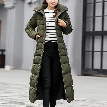 Delayuji Thickened Lined Parka Women S Down Jackets Women s Hooded Puffer Down Coat Long Winter Jacket with Hood Quilted Jacket Ladies Coats AG L | Walmart (US)