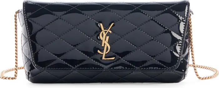 Saint Laurent Gaby Quilted Patent Leather Crossbody Phone Pouch | Nordstrom | Nordstrom