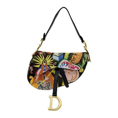 DIOR Saddle Multicolor Beaded Embroidered Two-Way | eBay US
