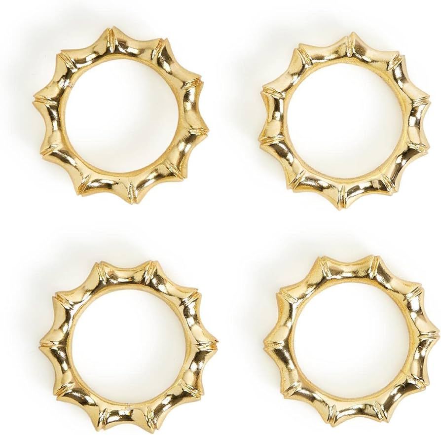 Two's Company Set of 4 Golden Bamboo Napkin Rings | Amazon (US)