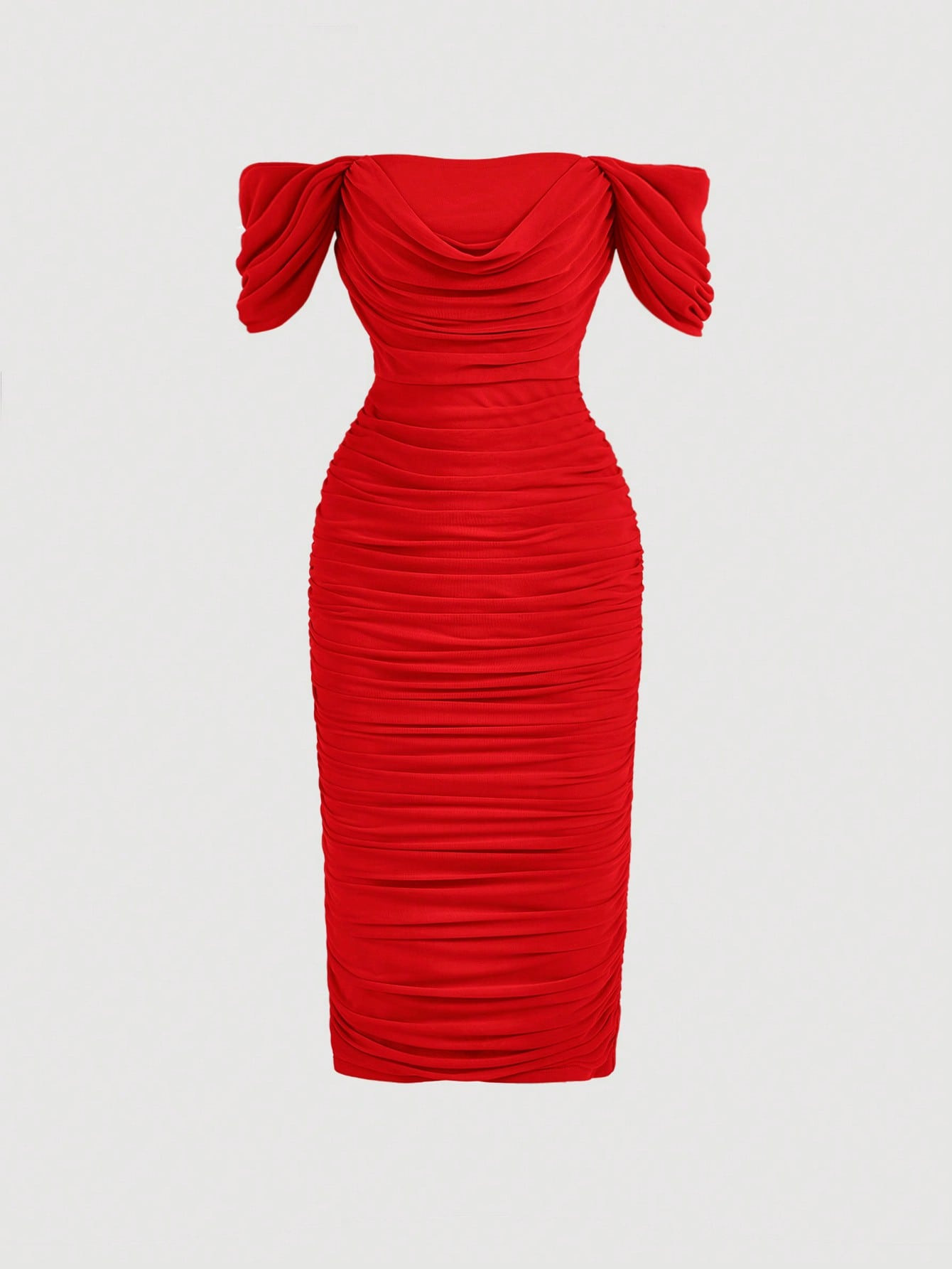 SHEIN MOD Figurbetontes Kleid mit schulterfrei Rüschen,4.92(100+) | SHEIN