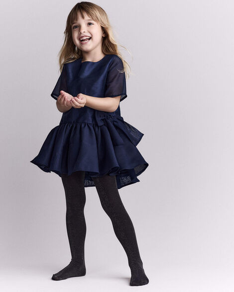 Toddler Girl Drop Waist Short-Sleeve Dress - Navy | Carter's Inc