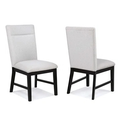 2Pc Upholstered Dining Chairs In Soft Neutral Tone With Wooden Legs For Elegant And Comfortable Seating | Wayfair North America
