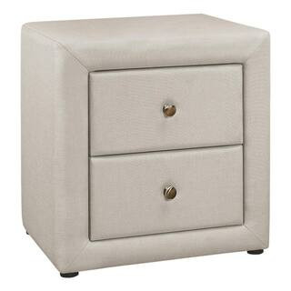Beige 2 Drawer 20.5 in. W Nightstand | The Home Depot