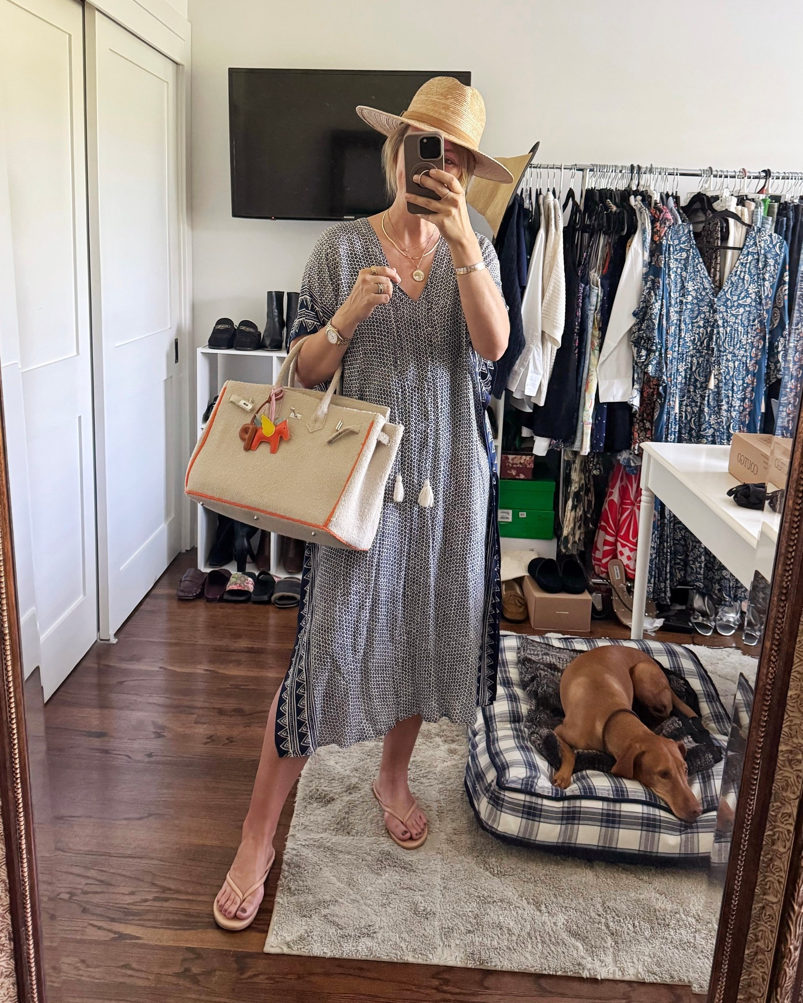 Fun summer beach bag and the most comfy molded footbed flip flops that come in a ton of colors 🩴 

#LTKootd