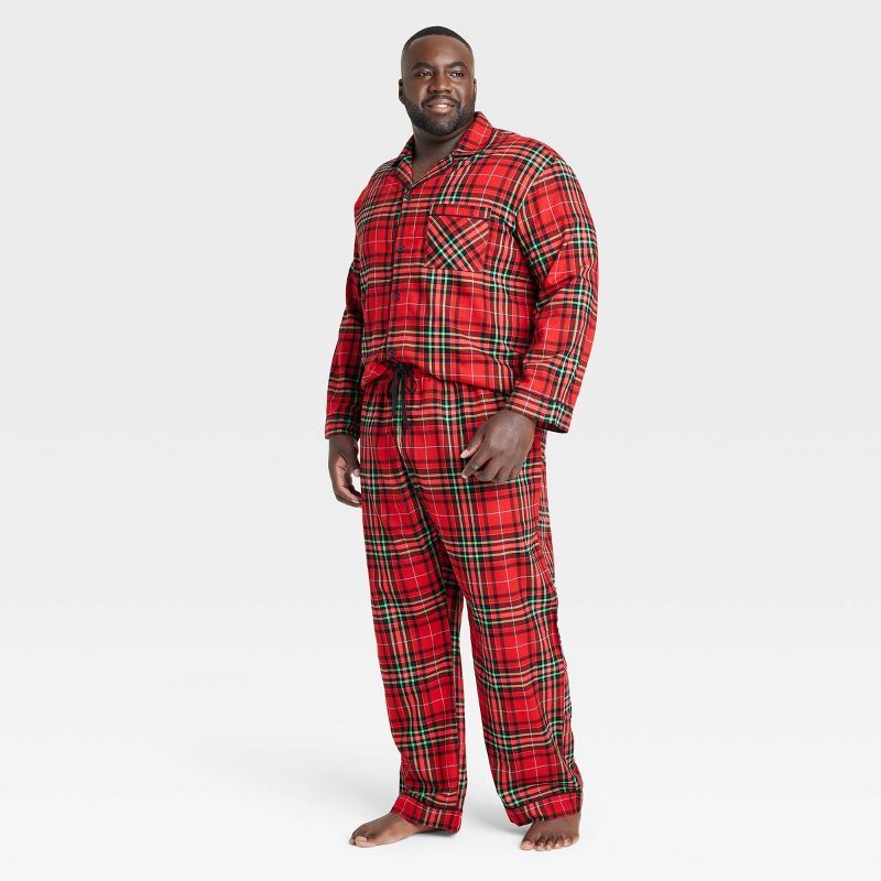 Men's Holiday Tartan Plaid Flannel Matching Family Pajama Set - Wondershop™ Red | Target