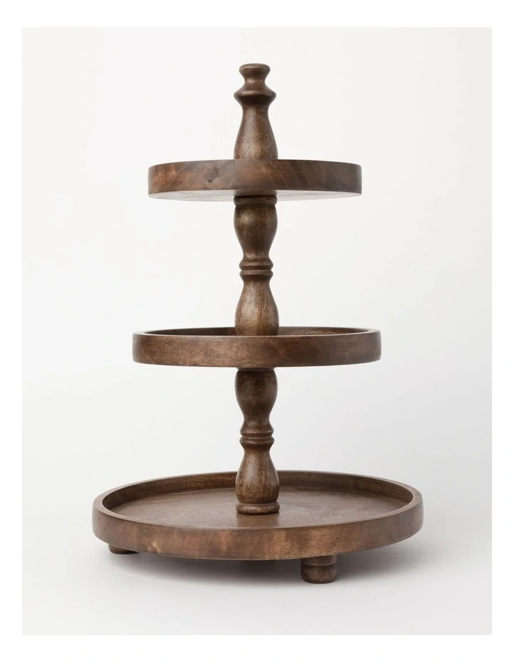 Wooden 3-Tier Stand 30x46cm in Walnut | Myer
