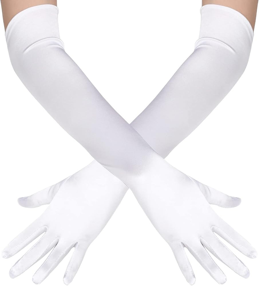 BABEYOND Long Opera Party 20s Satin Gloves Stretchy Adult Size Elbow Length | Amazon (US)