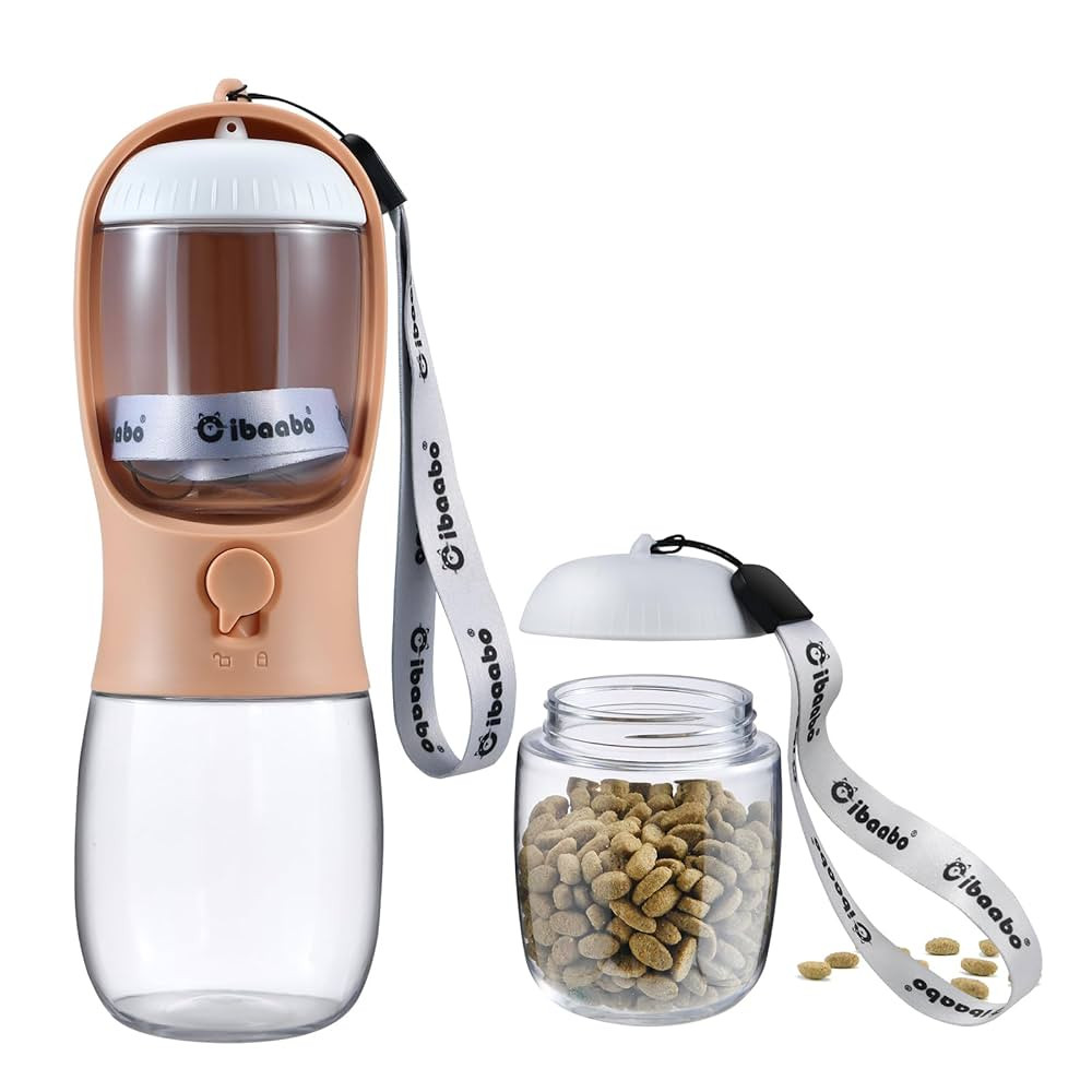 Dog Water Bottle with Food Container, Travel Puppy Water Bowl, Portable Pet Dispenser, Dog Stuff ... | Amazon (US)