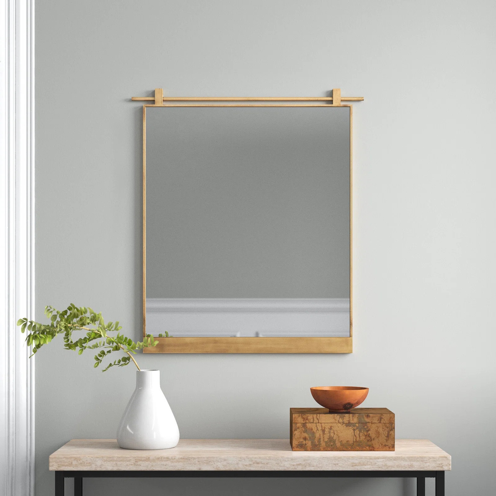 Hutton Metal Flat Wall Mirror | Wayfair North America