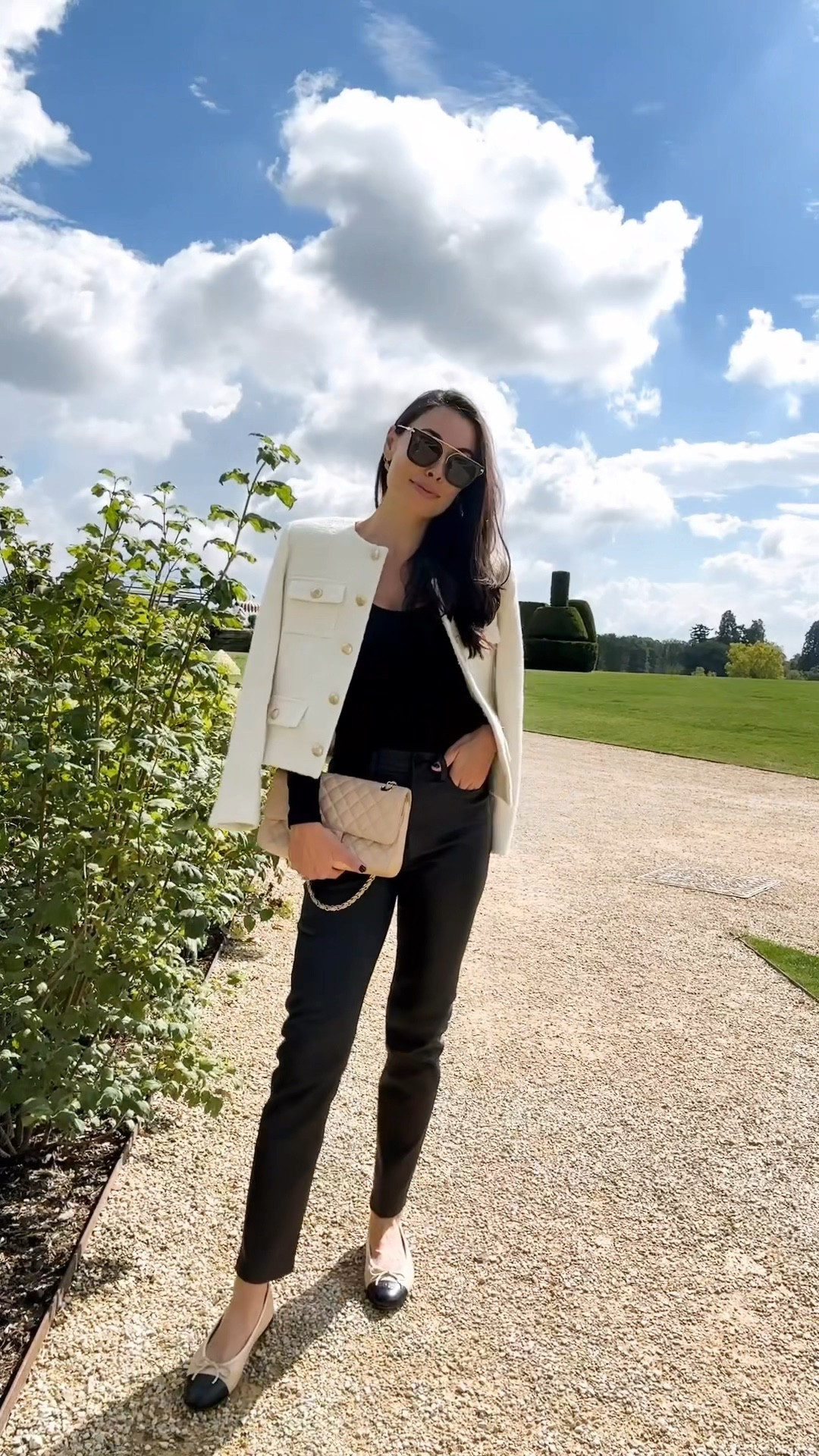 Classic outfit, leather pants, jacket, fall outfit, Chanel ballet flats. 

#LTKVideo #LTKFallSale #LTKSeasonal