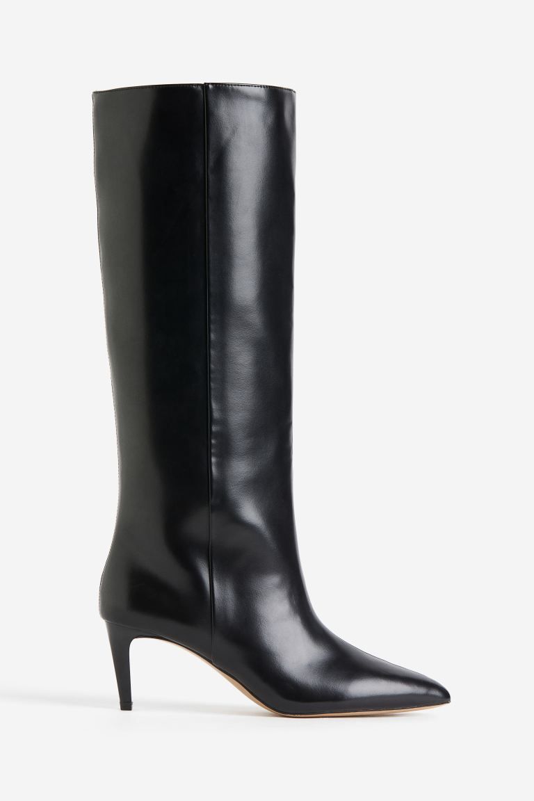 Knee-high Heeled Boots - Black - Ladies | H&M US | H&M (US)