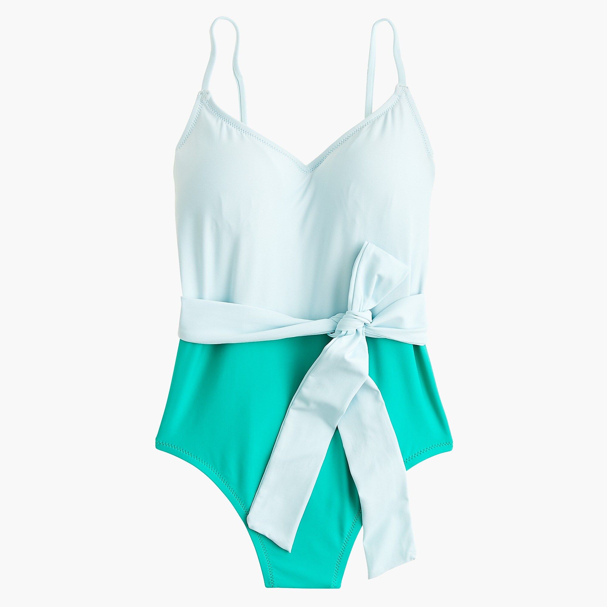 Belted colorblock one-piece swimsuit | J.Crew US