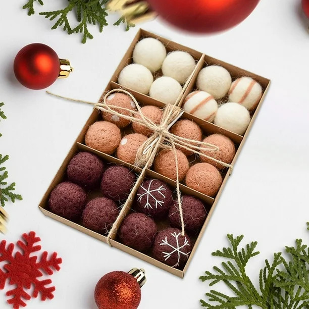 24 Pieces Christmas Wool Balls 3cm Wool Beads for Christmas DIY Garland A | Walmart (CA)