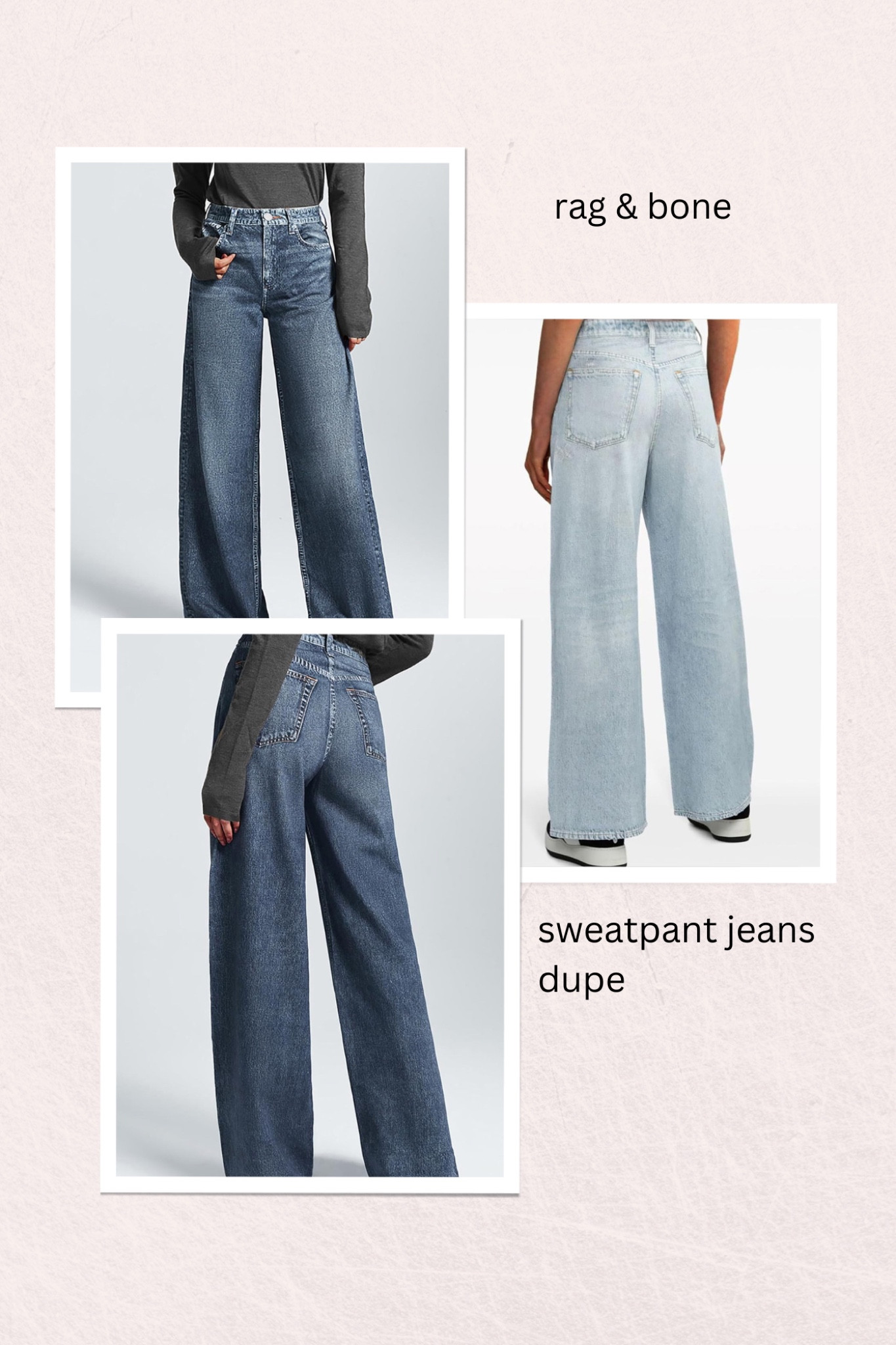 rag & bone viral sweatpants jeans dupe✨