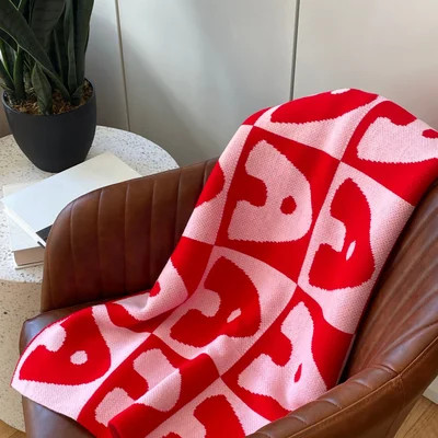 Bubble On Repeat Custom Blanket - Red/Pink | BaubleBar