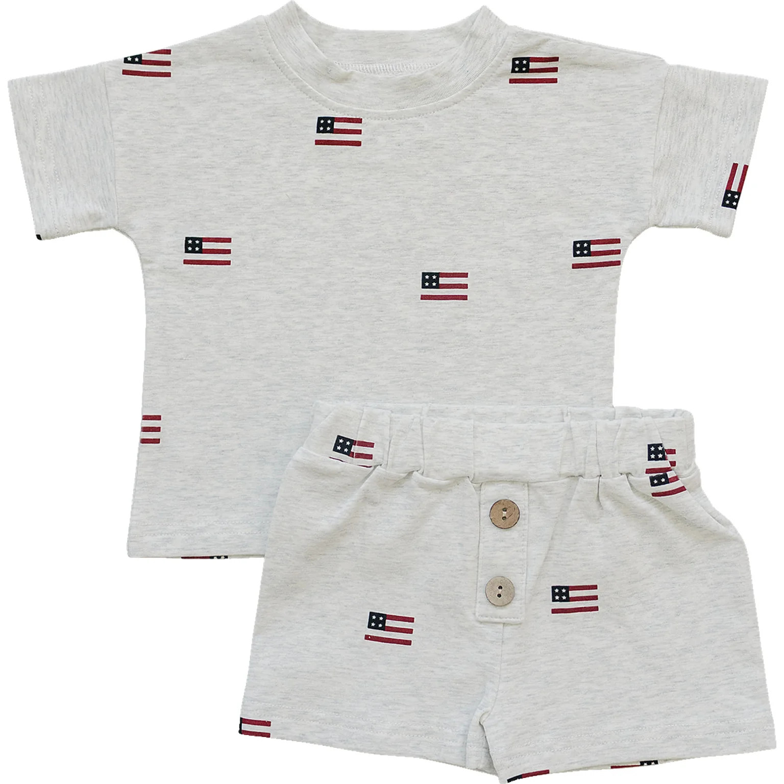 Flag Button Short Set | Mebie Baby
