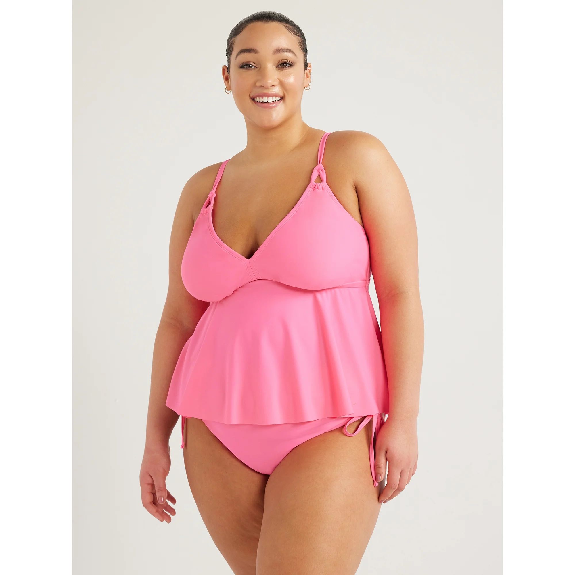 Time and Tru Women's and Plus Plunge Tankini Top, Sizes S-3X | Walmart (US)