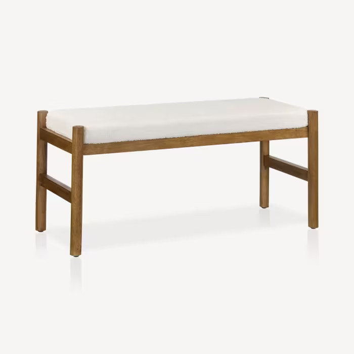 Fabric and Wood Bench | Bouclair