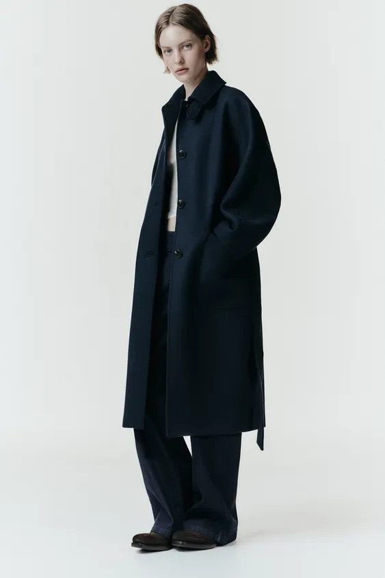 WOOL BLEND BELTED COAT | Zara AU