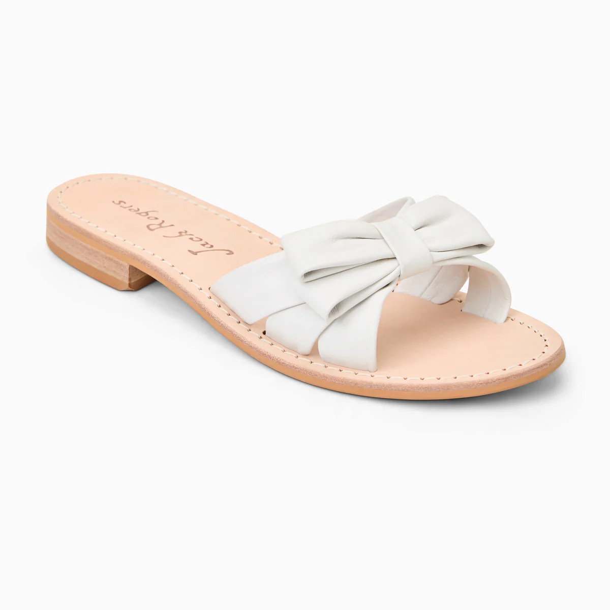 Jack Rogers Brightly Bow Sandal | Nappa Leather | White | Jack Rogers