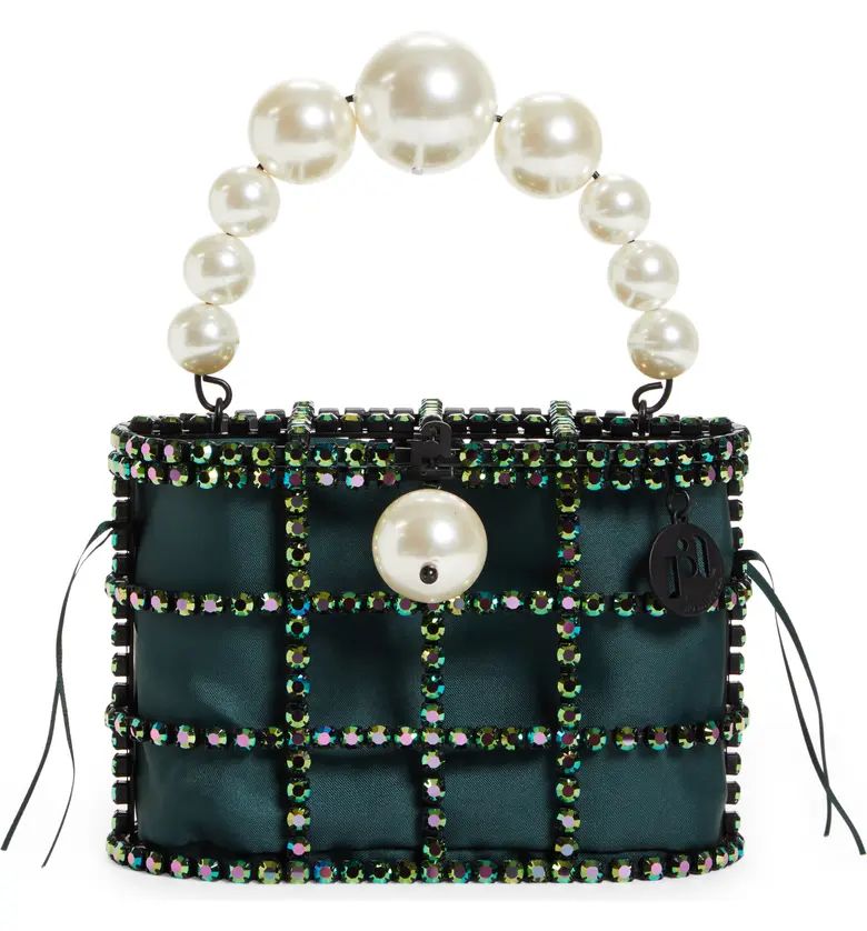 Rosantica Holli Crystal & Imitation Pearl Satin Handbag | Nordstrom | Nordstrom