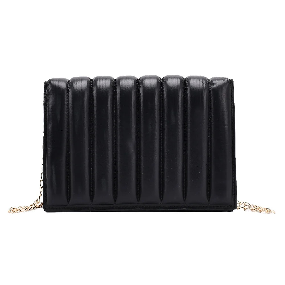 Jianama Autumn Stripe Pattern Chain Handbag Women PU Shoulder Crossbody Bag (Black) - Walmart.com | Walmart (US)